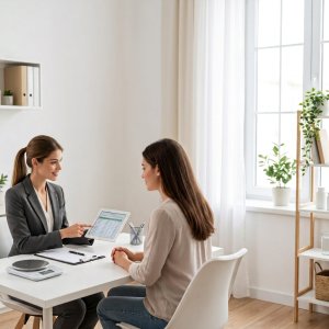 Bilan nutritionnel lors d'une consultation chez un dieteticien pour gestion du poids et bilans nutritionnels