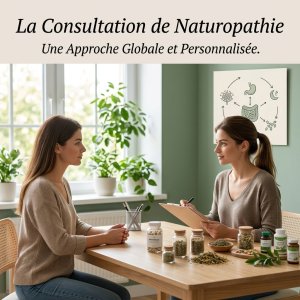 Consultation avec une naturopathe pour un reequilibrage alimentaire naturel et une prise en charge globale